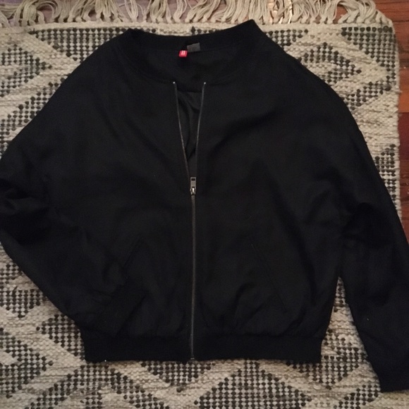 Black Bomber Jacket - Picture 2 of 3